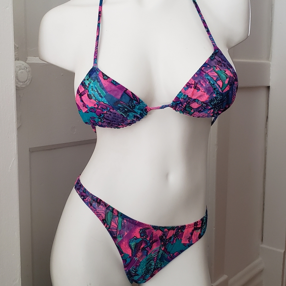 SOLAR brand TAN THRU bikini vintage sz 5/6
